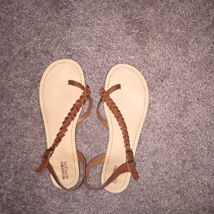 Brown strap flat
